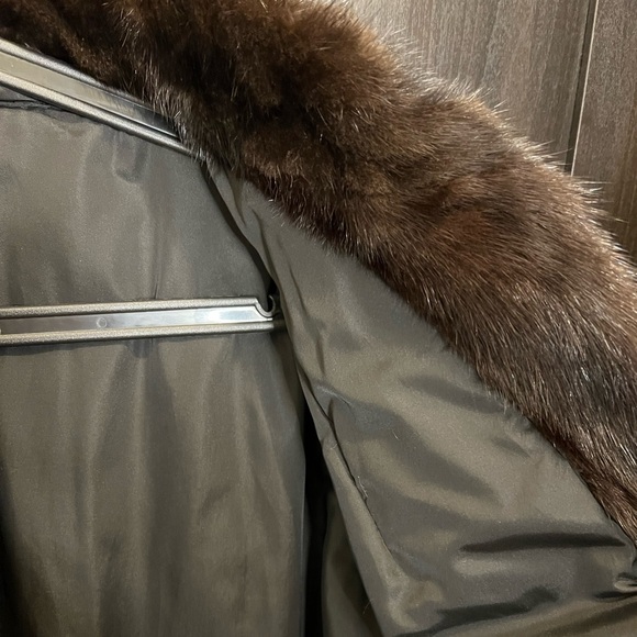 Vintage Mahogany Mink Fully Let Out Bomber Jacket Size 12-14 L XL Silk Lining - Picture 5 of 17